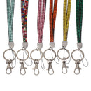 Retractable Rhinestone Card Holder Neck Strap Hanging Rope Lanyard Necklace