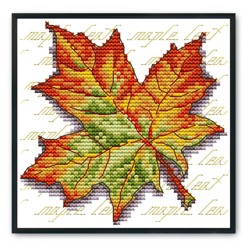 Cross Stitch Kit 14CT Stamp DIY Leaves Ecological Cotton Needlework (J194)