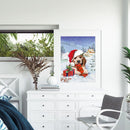 Christmas Puppy Oil Paint By Numbers Kits Canvas Drawing DIY Coloring Pictures