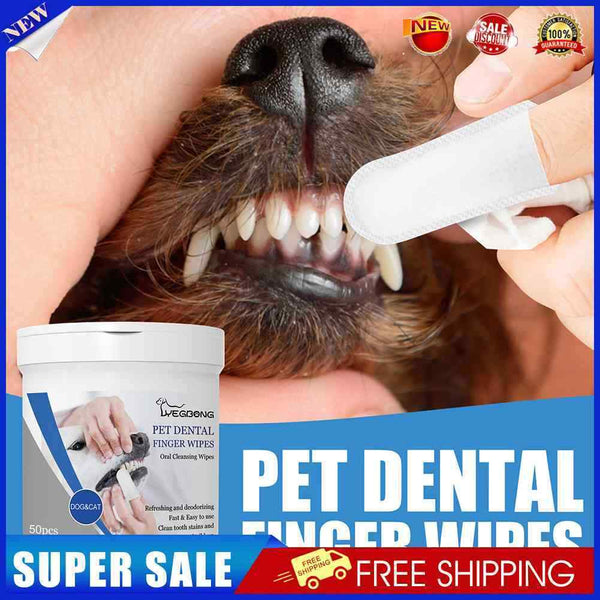 50pcs/set Finger Cot Disposable Grooming Tools Non-woven Wet Towels Pet Produ