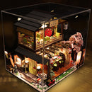 Japanisches Sushi-Restaurant-Holzhaus-Möbel-Miniatur-Baugruppen-Gebäude