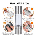 2 in 1 Adjustable Spice Grinder Sea Salt Jar Kitchen Tool Salt and Pepper Mill`