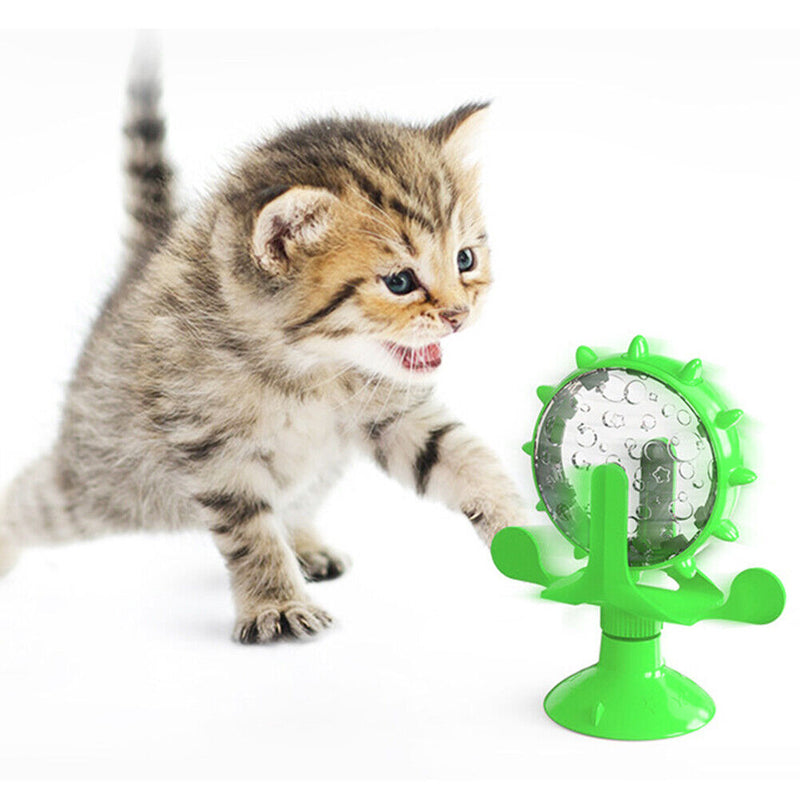 Teasing Turntable Interact Pet Cat Teasing Puzzle Play Game Feeding Leakage