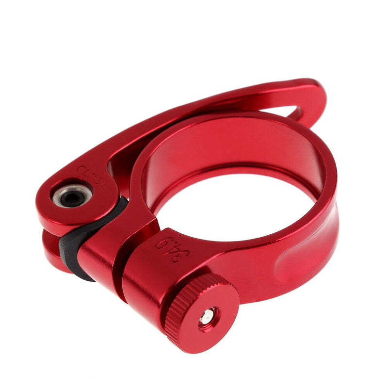 34.9mm MTB Bike Cycling Saddle Seat Post Clamp Quick Release QR Style Red