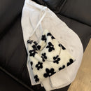 Women Fashion Flower Bear Print Chain Handbags Autumn Winter Plush Shoulder Bag