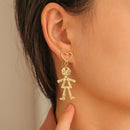 Ladies Party Jewelry Love Heart Boy Girl Shape During Earrings Ear Studs Dangle