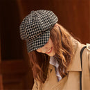 Fashion Women Grid Plaid Bonnet Cap Autumn Winter Beret Hat Warm