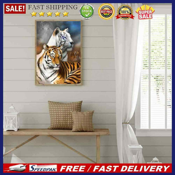 Fierce Tiger 5D DIY Diamond Painting Kits Full Round Drill Wall Decor Art Crafts