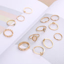 Bohemian Elegant Opal Rings Set Knuckle Midi Crown Finger Rings Moon Star