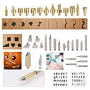Pyrography Marking Wood Burning Pen Tips Kit Soldering Iron Head Set Stencil