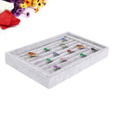 Velvet Earrings Ear Studs Display Stand Holder Organizer Rack (Gray)