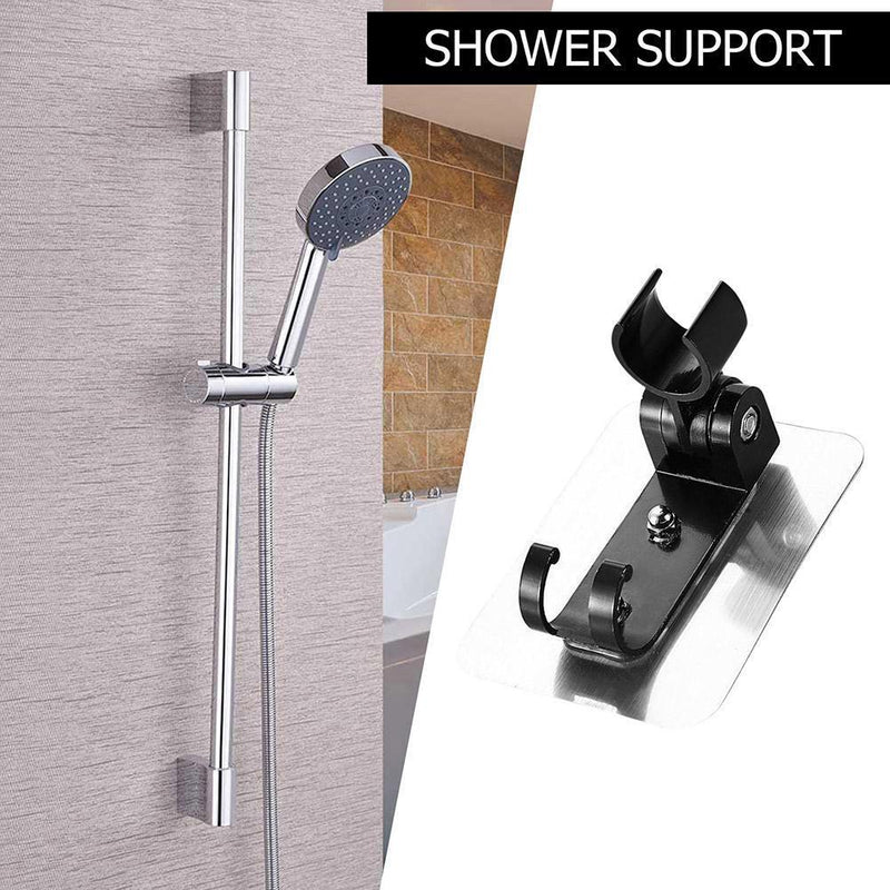 Adjustable Shower Head Holder Punch Free Wall Mounted Bathroom Bracket (A)