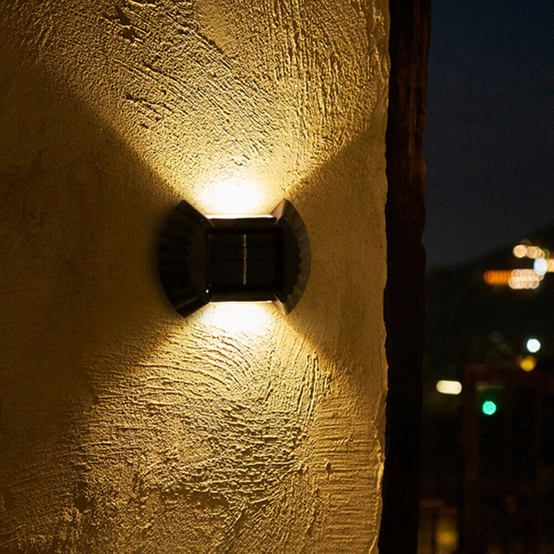 4pcs Solar Wall Lamp Outdoor Waterproof Balcony Fence Lights (Warm 2LED)