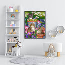 5D Diamond Painting Kit Flowerpot Cat Full Round Drill DIY Wall Art (VY001)
