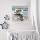 Beach Boat Oil Paint By Numbers Kit DIY Acrylic Painting on Canvas Frameles