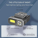 COB LED Sensor Headlamp Waterproof Headlight Clip-on Cap Torch Light (Grey)