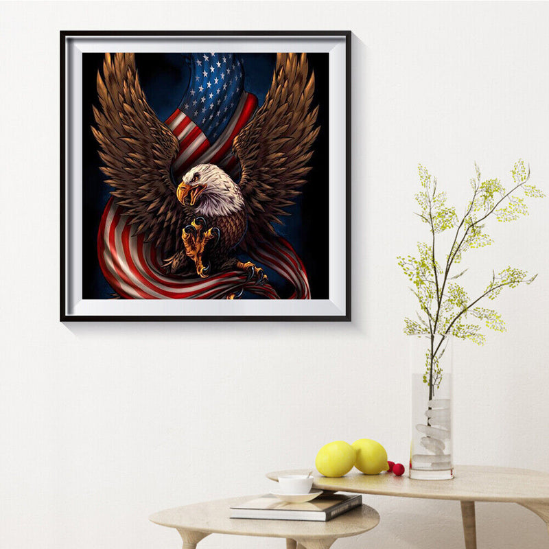 Eagle Flag Frameless DIY Oil Paint by Numbers Hand Painted Artistic Craft