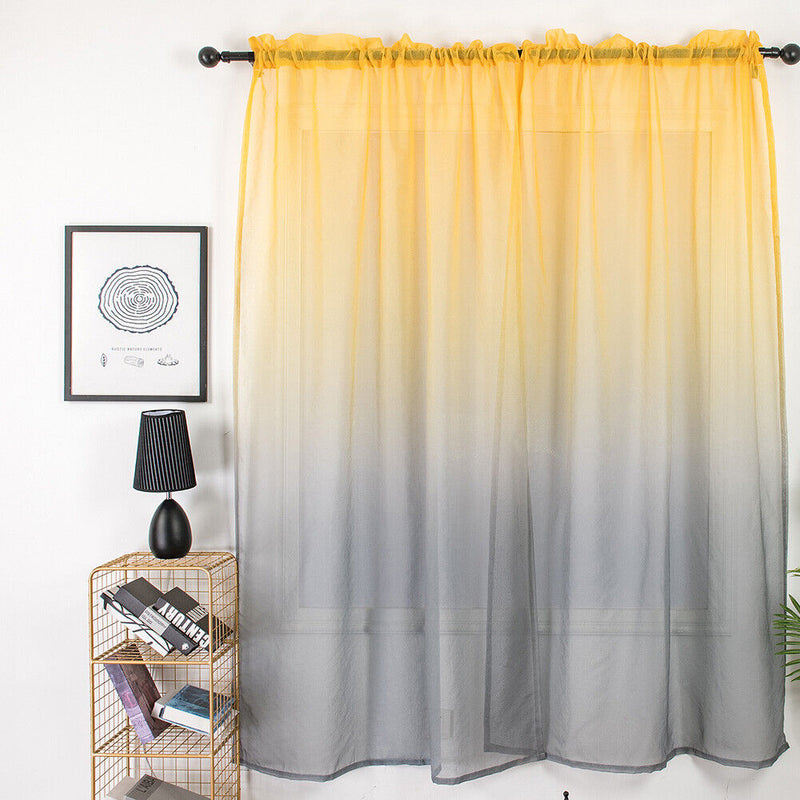 1x2.7m Gradient Tulle Curtain for Living Room Sheer Drapes Hotel Home Decorat
