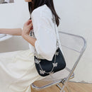 Women Butterfly Chain Pure Color Shoulder Underarm Bag Fashion PU Hobos Handbags