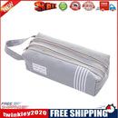 Large Capacity Pencil Cases Double Zipper Oxford Cloth Pen Box (Light Grey)