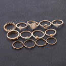 Elegant Bohemian Opal Rings Set Knuckle Midi Crown Finger Rings Moon Star