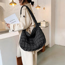 Female Lattice Pattern Top-handle Bag Eiderdown Shoulder Eiderdown Handbag Totes