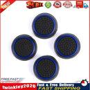 4pcs Silicone Joystick Analog Thumbstick Grip Cover for PS4 (Black+Blue) Newly