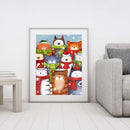 5D DIY Full Round Drill Diamond Painting Cat Scarf Animal for Decor Art Handmade