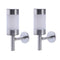 2pcs Solar Powered Stainless Steel Light LED Wall Light Fence Lamp Outdoor Garden Li