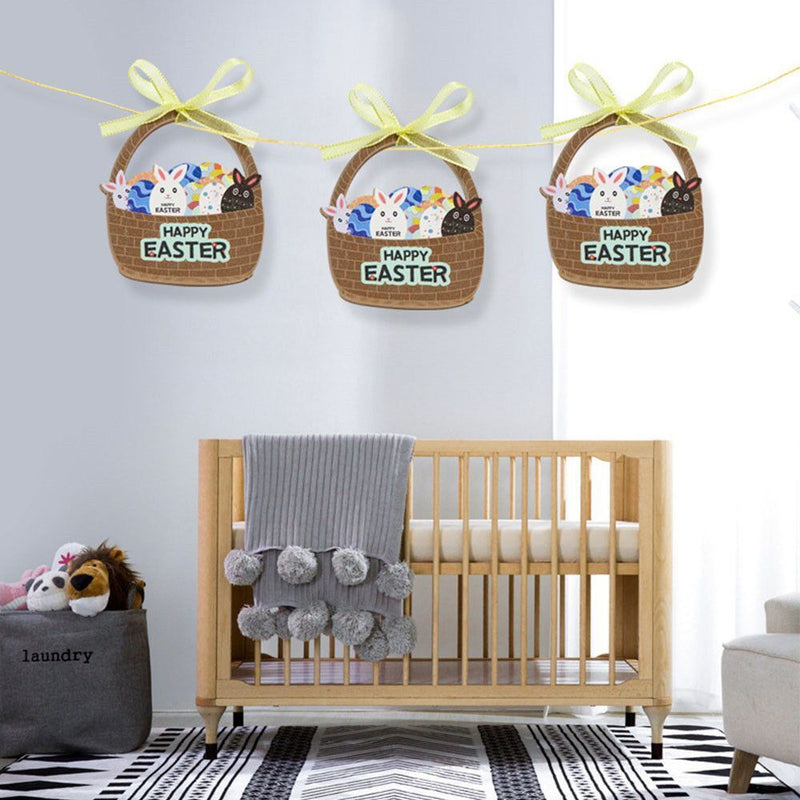 With Bowknots DIY Wood Chips Hanging Ornaments Wooden Craft Easter Decorations