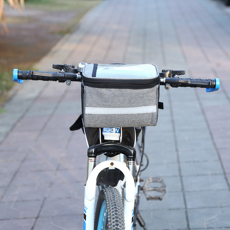 Bicycle Front Seat Storage Bags w/ Insulation Pouch Touch Screen Bike Accessory