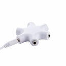 3.5mm Earphone Headphone Audio Splitter 1 Male to 5 Female Adapter (White) Newly