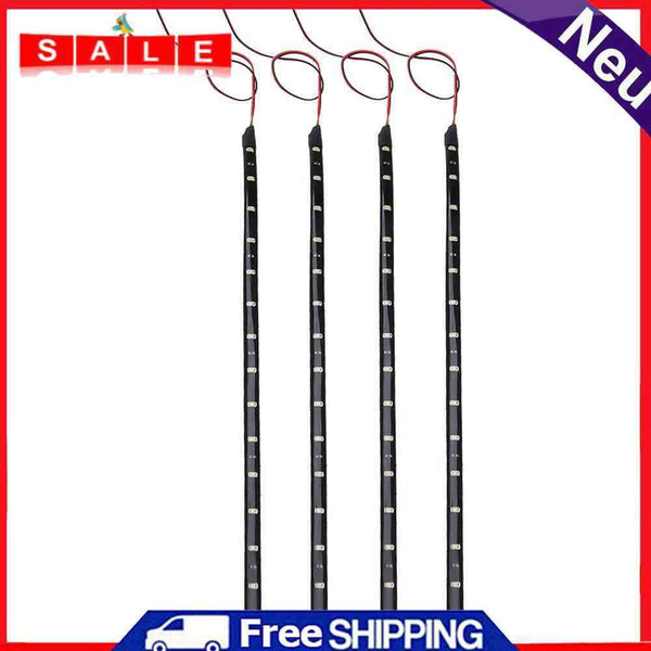 4pcs 30cm/11.8 in 15LED waterproof flexible car truck grill light strips university
