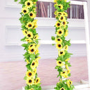 Yellow Sunflower Chain Garland 8.5ft Silk Wedding Flowers E6L0 Decor Gazebo Y2I7