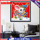 5D DIY Diamond Painting Christmas Mouse Kits Full Round Drill Wall Decor Craft