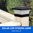 6LED Solar Garden Post Lamp Square Outdoor Waterproof Stigma Lamp Fence Decor