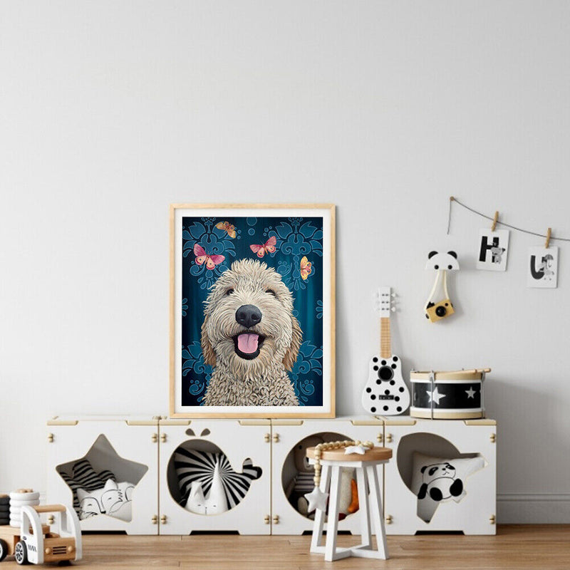 5D DIY Diamond Painting Kits Hairy Dog Full Square Drill Wall Animal Art Craf