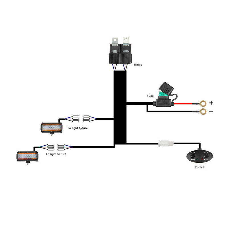 LED Spotlight Switch Wire Harness Motorcycle Off-road Car Driving Light Control