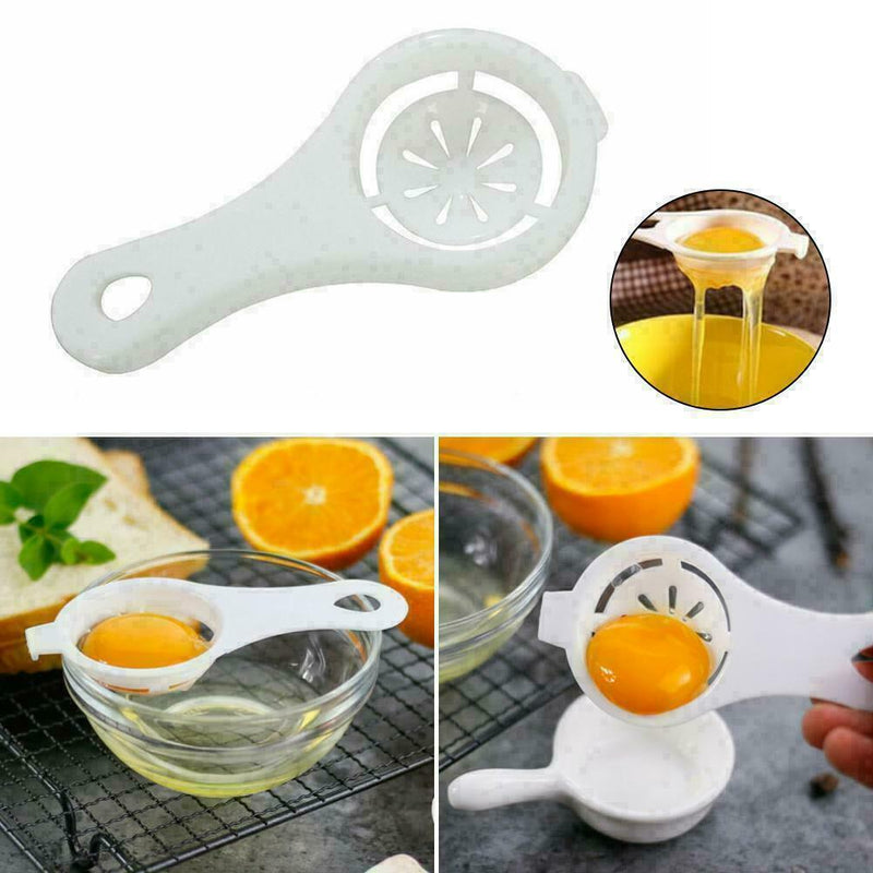 Kitchen White Egg Yolk Separator Tool Easy Cooking 7Y6T Gadget X4Z2 Sieve G5Y0