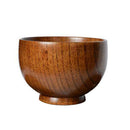 Japanese Wooden Bowl Style Wood Rice Soup Salad Food Large Container Small R6I5