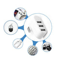Mini Rotatable 3 Port USB Hub U Disk Reader Splitter for PC (USB 2.0 White)