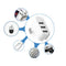 Mini Rotatable 3 Port USB Hub U Disk Reader Splitter for PC (USB 2.0 White)