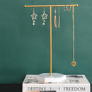 Jewelry Display Stand T-shape Earring Necklace Rack Tabletop Holder (White)