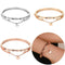 Women Jewelry Heart Dangle Bracelet Roma Letter Cuff Bangles Stainless Steel