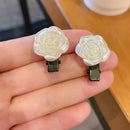 Girls Camellia Milk White Color Hair Accessories Slid Clip Hairpin Barrettes