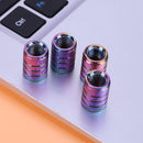 4pcs Rainbow Color Aluminum 3-Groove Style Car Wheel Tire Valve Caps Covers