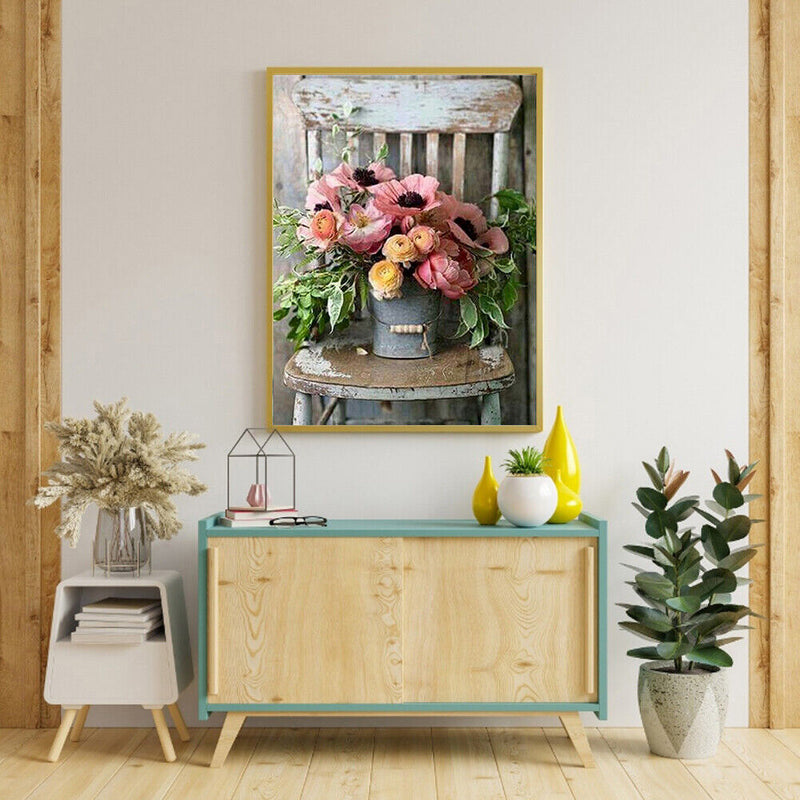 5D Flowers Vase Kit Full Square Drill Rhinestone DIY Diamond Painting Ornamen