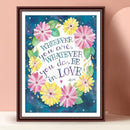 DIY Full Drill Round Rhinestone Drawing Letter Flower Painting Kit Room Decor