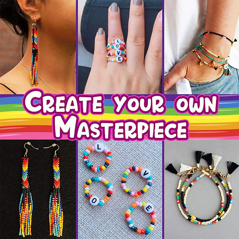 Bracelet Making Beads Kit Colorful Mixed Polymer Clay Beads DIY Jewelry Set