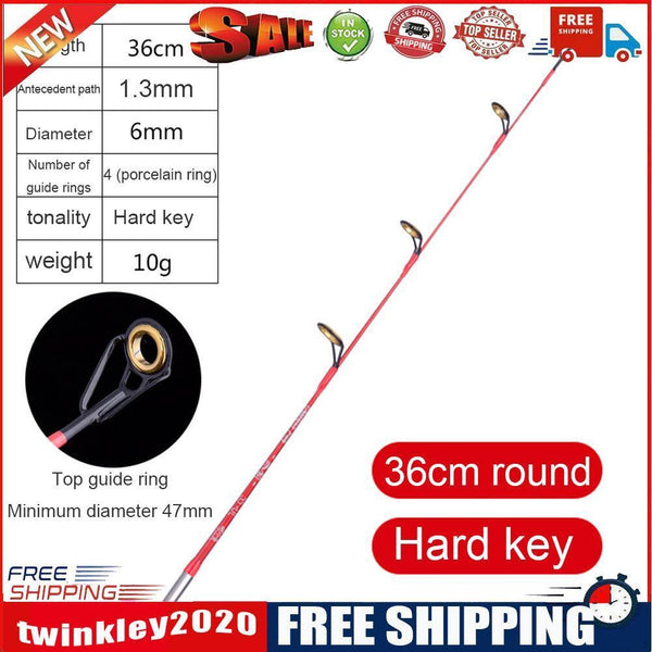 Fishing Rod Round Tip Short Section Outdoor Fishing Tackle (36cm Hard Tone)